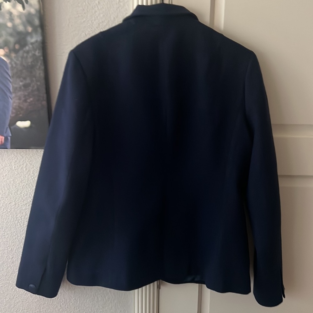 Quince Italian Wool Stand Collar Blazer Navy Blue Outerwear MEDIUM - Picture 13 of 16